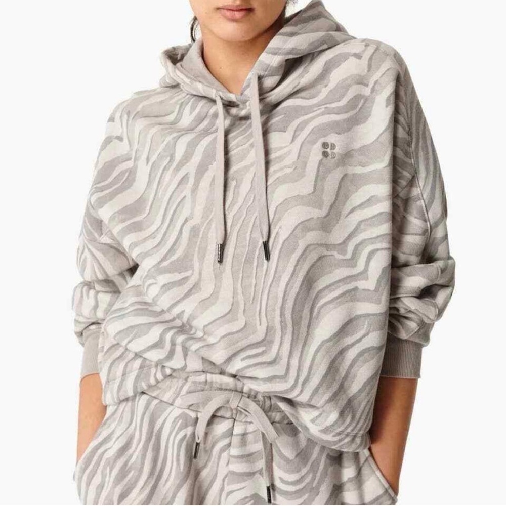 Sweaty Betty Hoodie Size Gray Zebra Print Women's Hoodie